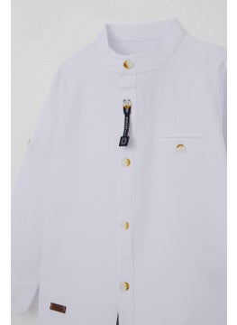 Breeze Baby Boy Shirt Buttoned and Embroidered 9 Months-3 Years, White  - Image 3