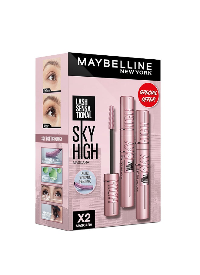 MAYBELLINE NEW YORK - مجموعة ماسكارا Lash Sensational Sky High مكونة من قطعتين، عرض خاص - Image 1