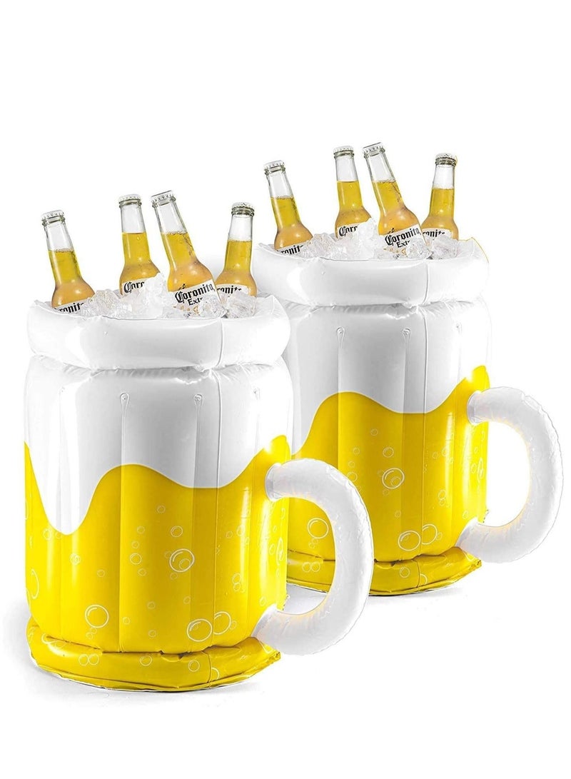 Y&D 2 Pack Large Inflatable Cooler Floating Drink for Parties 2in1 Pool Floatie and Party Supplies Summer Decorations Floats Swimming (Pack of 2) - Image 1
