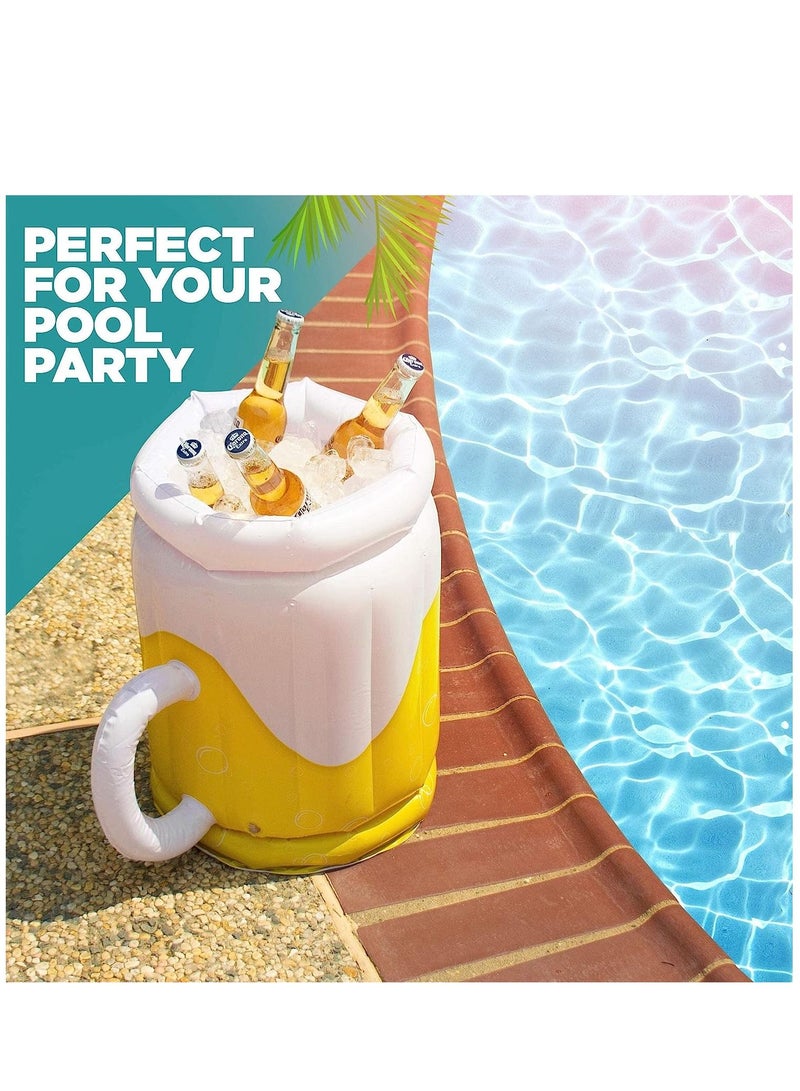 Y&D 2 Pack Large Inflatable Cooler Floating Drink for Parties 2in1 Pool Floatie and Party Supplies Summer Decorations Floats Swimming (Pack of 2) - Image 3