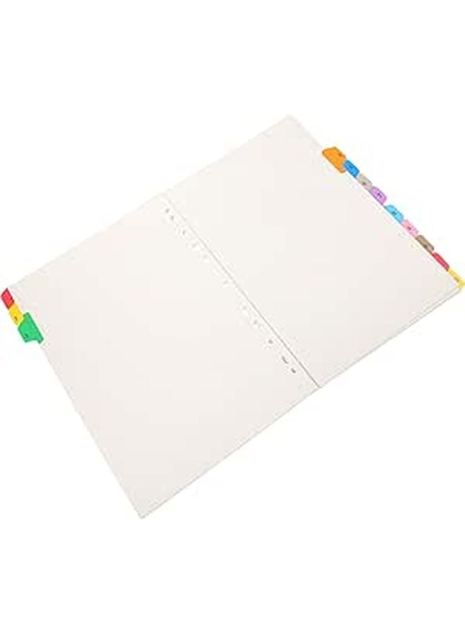 مقسمات بلاستيكية مقاس A4 مع 12 علامة مفهرسة ملونة و 11 فتحة لملفات المكتب ودفاتر المدرسة - Image 1