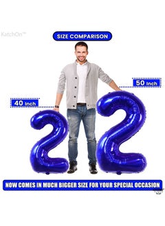 KATCHON Giant Blue 2024 Balloons Graduation Blue 50 Inch 2024 Balloon Numbers Blue Graduation Balloons 2024 Blue For Blue Graduation Decorations Class Of 2024 Royal Blue 2024 Balloons Blue  - Image 3