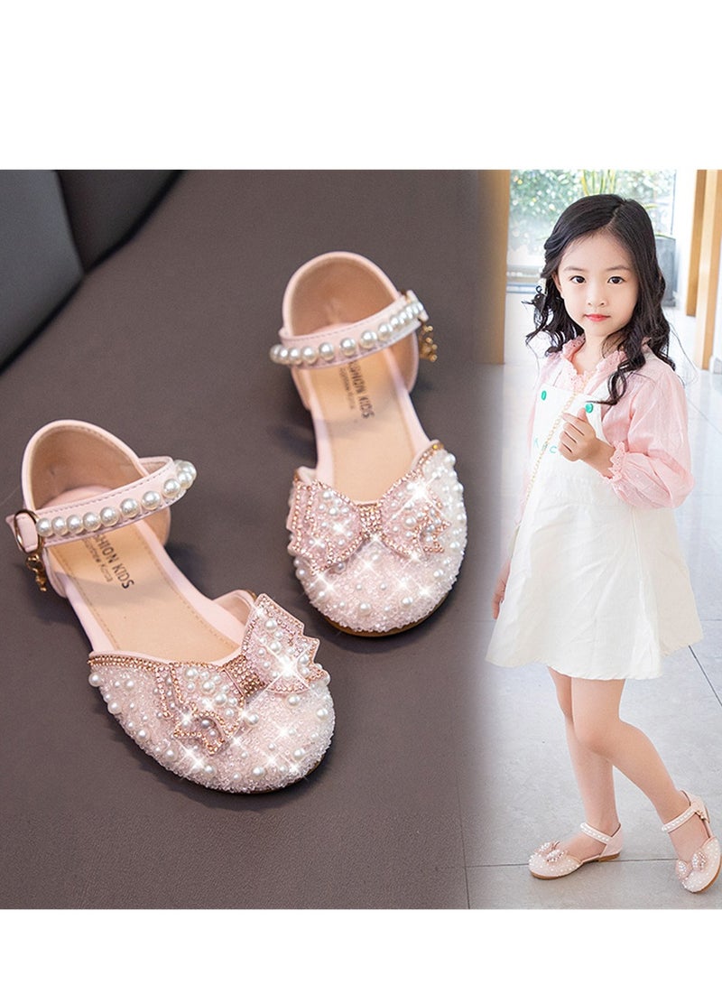 Girls princess shoes new baby sandals children's summer bow pearl shoes performance shoes - Image 3