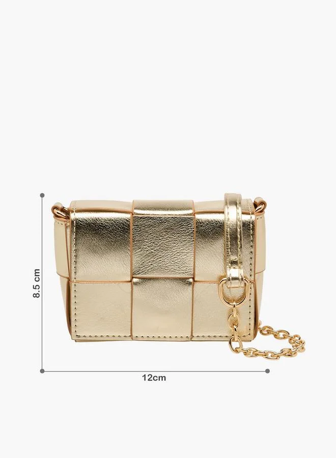 Flora Bella By Shoexpress Flora Bella Weave Textured Crossbody Bag with Chain Strap Ramadan Collection