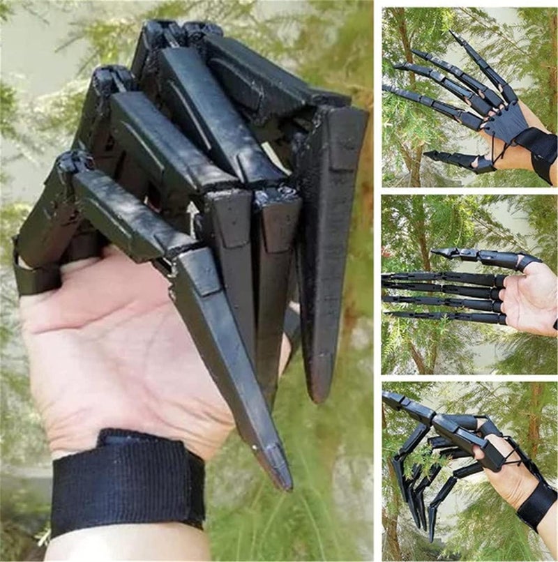 comfrt Halloween Articulated Fingers,3D Printed Articulated Finger Extensions Cosplay Fits All Finger Sizes,As Flexible as Your Own Fingers,Halloween Cosplay Prop Gear (Black-1 Pair) - Image 4
