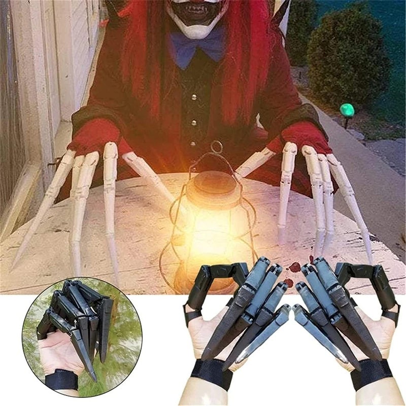 comfrt Halloween Articulated Fingers,3D Printed Articulated Finger Extensions Cosplay Fits All Finger Sizes,As Flexible as Your Own Fingers,Halloween Cosplay Prop Gear (Black-1 Pair) - Image 2