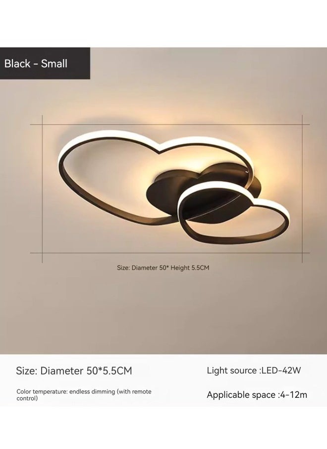 Haikomin - Modern Heart Shaped LED Ceiling Lights In Living Room Dining Room Bedroom Kitchen With Remote Dimmable Light Color Black - Image 1