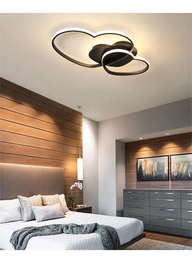 Haikomin - Modern Heart Shaped LED Ceiling Lights In Living Room Dining Room Bedroom Kitchen With Remote Dimmable Light Color Black - Image 1