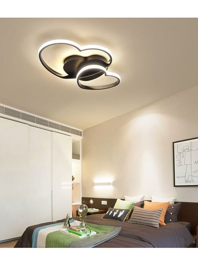 Haikomin - Modern Heart Shaped LED Ceiling Lights In Living Room Dining Room Bedroom Kitchen With Remote Dimmable Light Color Black - Image 1