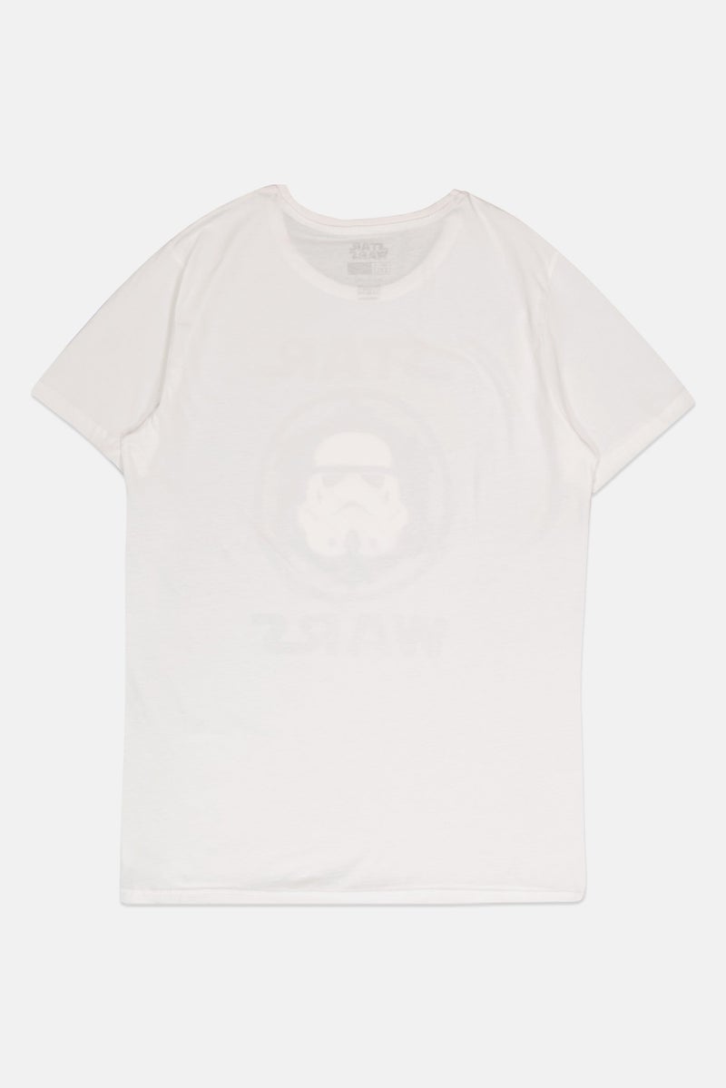 STAR WARS Men Crew Neck Short Sleeve Graphic Print T-Shirt, White - Image 3