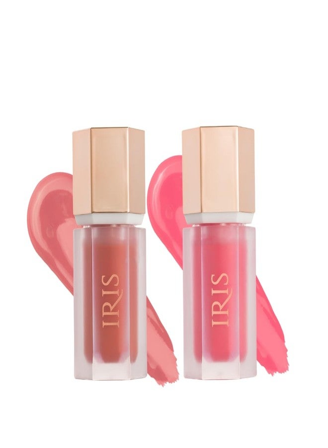 Iris Cosmetics IRIS Beauty Liquid Blush Duo Set - Hydrating Cream Formula with Squalane, Niacinamide & Hyaluronic Acid - Shades: She’s Chic & She’s Hot - Long-Lasting Natural Glow - Image 1