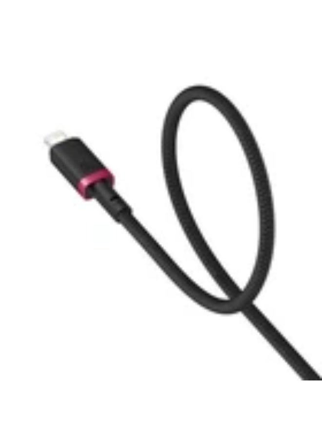 بيسوس Baseus Dura Type C fast charging cable for iP 20 W 2 m Black, Red multicolour - Image 5