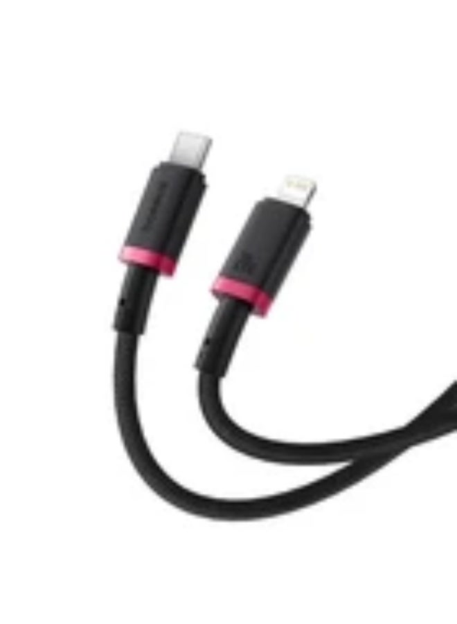 بيسوس Baseus Dura Type C fast charging cable for iP 20 W 2 m Black, Red multicolour - Image 4