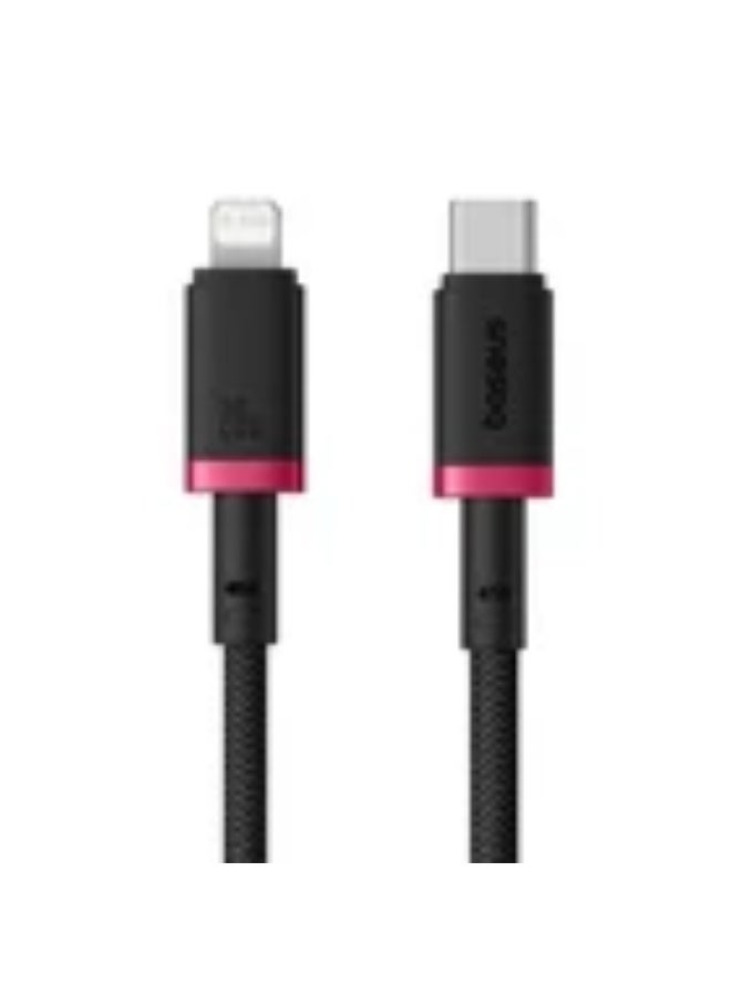 بيسوس Baseus Dura Type C fast charging cable for iP 20 W 2 m Black, Red multicolour - Image 1