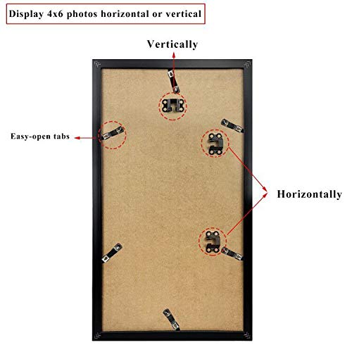 QUTREY 4x6 Black Collage Picture Frames Set of 2, 8 Openings Matted Collage Frame for 4x6 Pictures to Display 16 Multi Photos for Wall - Image 4