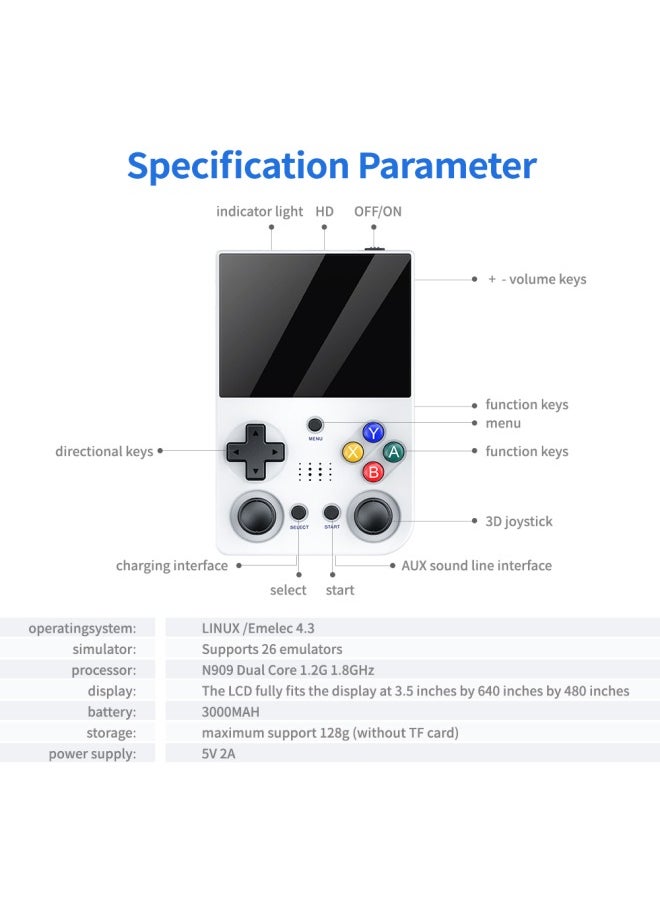 Generic - M21 Video Game Console - 20,000+ Embedded Games, 3.5-Inch HD Screen, High Sensitivity, Supports 30+ Emulator Platforms, PS1, 3D Games - Image 1