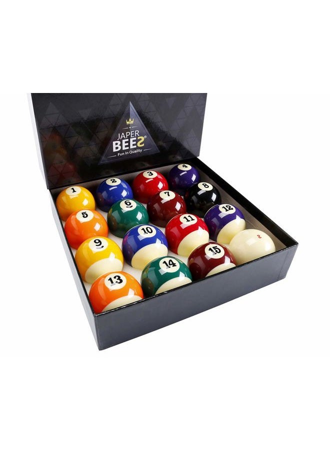 JAPER BEES Classic Pool Balls Billiard Set, Regulation Size Billiard Balls Resin Ball - Image 1