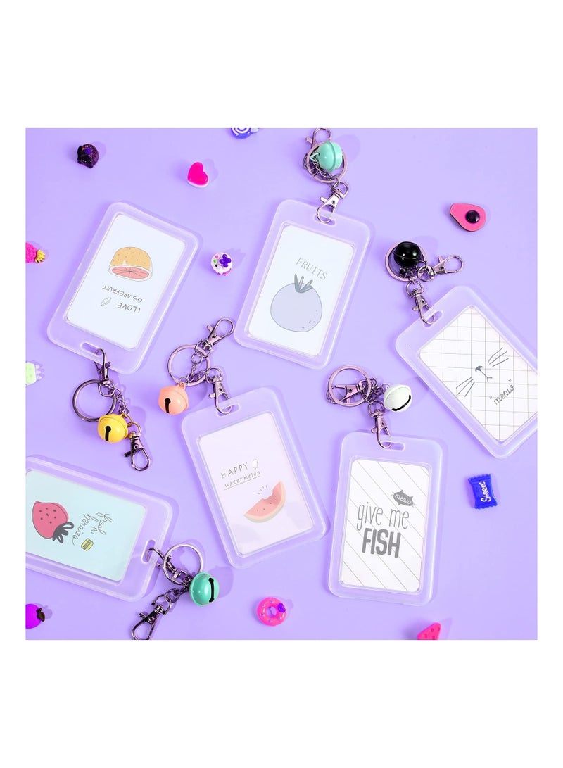 KASTWAVE 6 Pcs Mini Film Key Chain Custom Picture Key Ring for Mini 9 Photo Film Personalized with Bell for Photo, Kpop Photo Card, Instant Camera Accessories, Kids and Teens  - Image 4