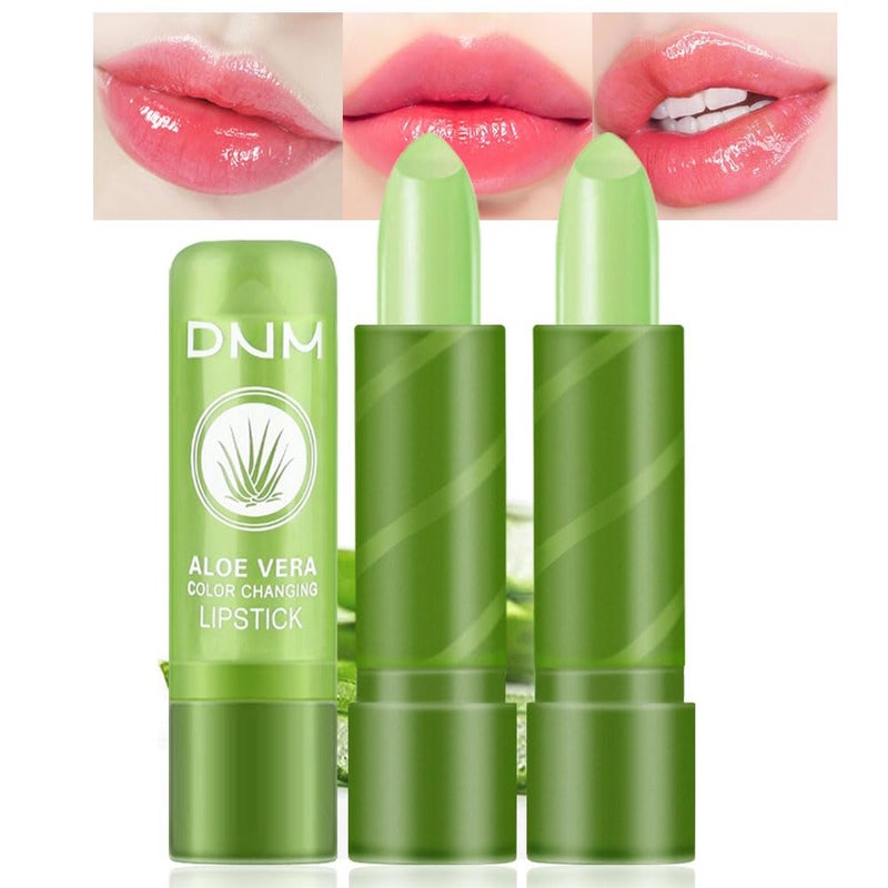 BINGBRUSH BINGBRUSH Aloe Vera Color Changing Lipstick QueenLong Lasting Lip Care Nutritious Plumper Lip Balm Moisturizer Magic PH Temperature Color Change Lip Gloss Makeup Set for Women