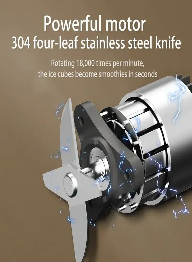 سيوول عصارة فواكه, خلاط و عصارة كهربائية صغيرة محمولة شحن سفر جودة عالية 400 مل خلاط 4 شفرات - Image 4