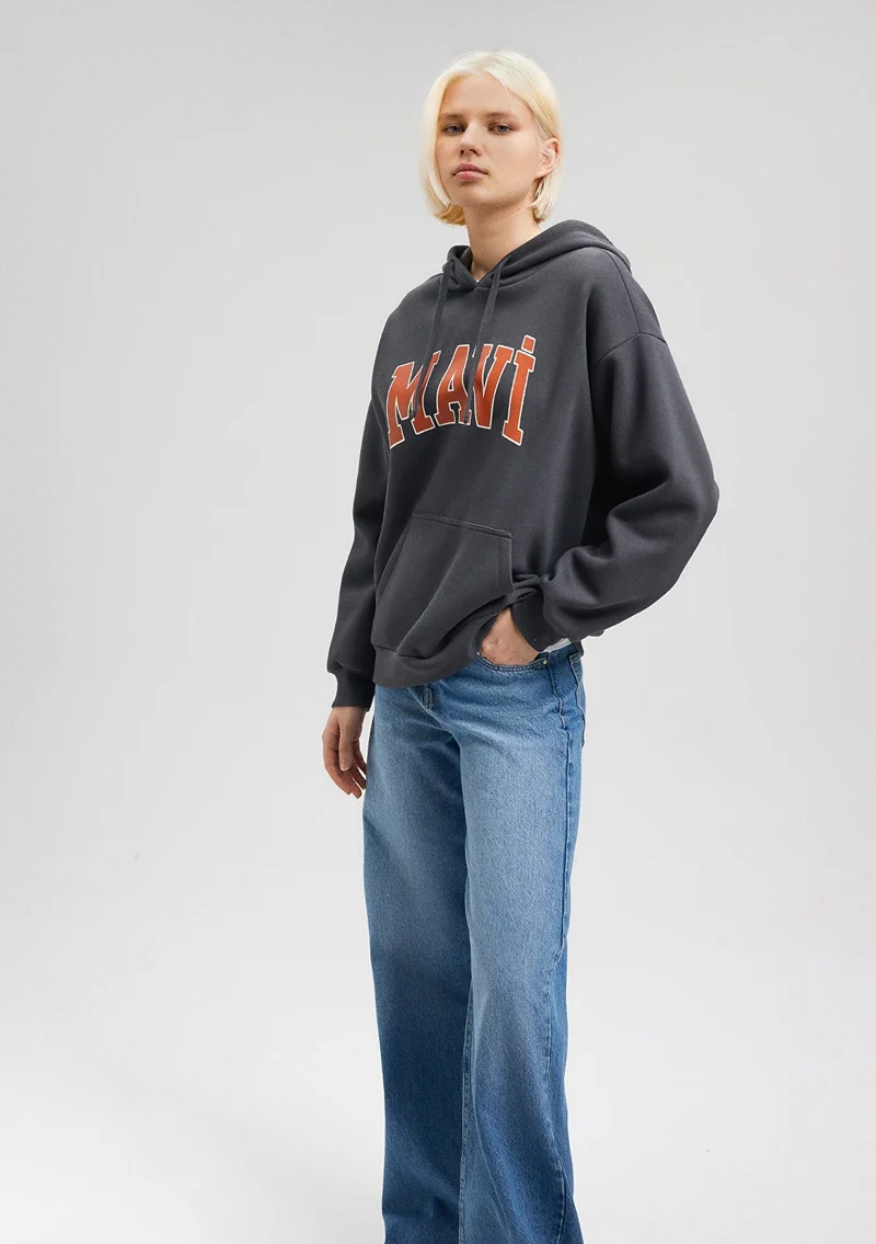 MAVI MAVİ LOGO HOODED SWEATSHIRT Asphalt