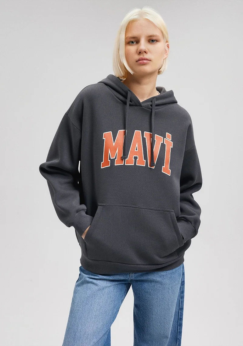 MAVI MAVİ LOGO HOODED SWEATSHIRT Asphalt