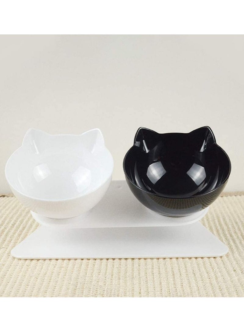 Altheqa Elevated Double Cat Bowl For Food And Water Tilted Cat Food Bowl With Stand For Cats And Small Dogs Food Grade Material Nonslip Cat Dishes - Image 2