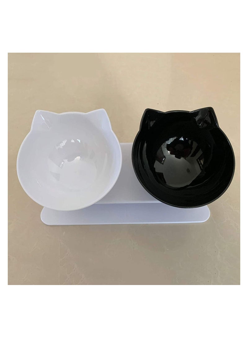 Altheqa Elevated Double Cat Bowl For Food And Water Tilted Cat Food Bowl With Stand For Cats And Small Dogs Food Grade Material Nonslip Cat Dishes - Image 3