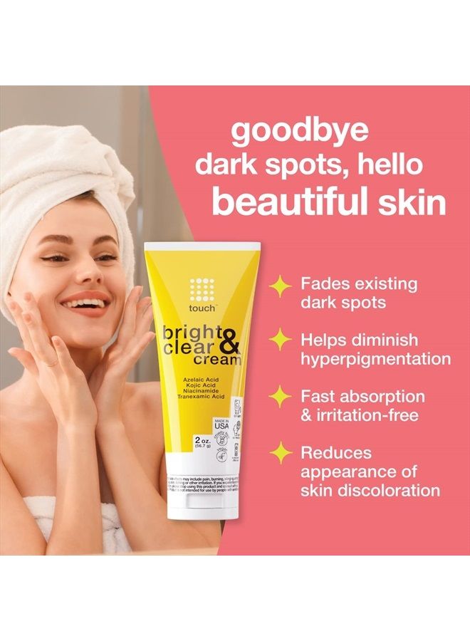 Touch Skin Lightening & Brightening Cream for Dark Spots on Face - Azelaic Acid Hyperpigmentation with Kojic Acid, Tranexamic Acid, & Niacinamide – Age Spot, Sun Spot, and Melasma Remover - Image 2
