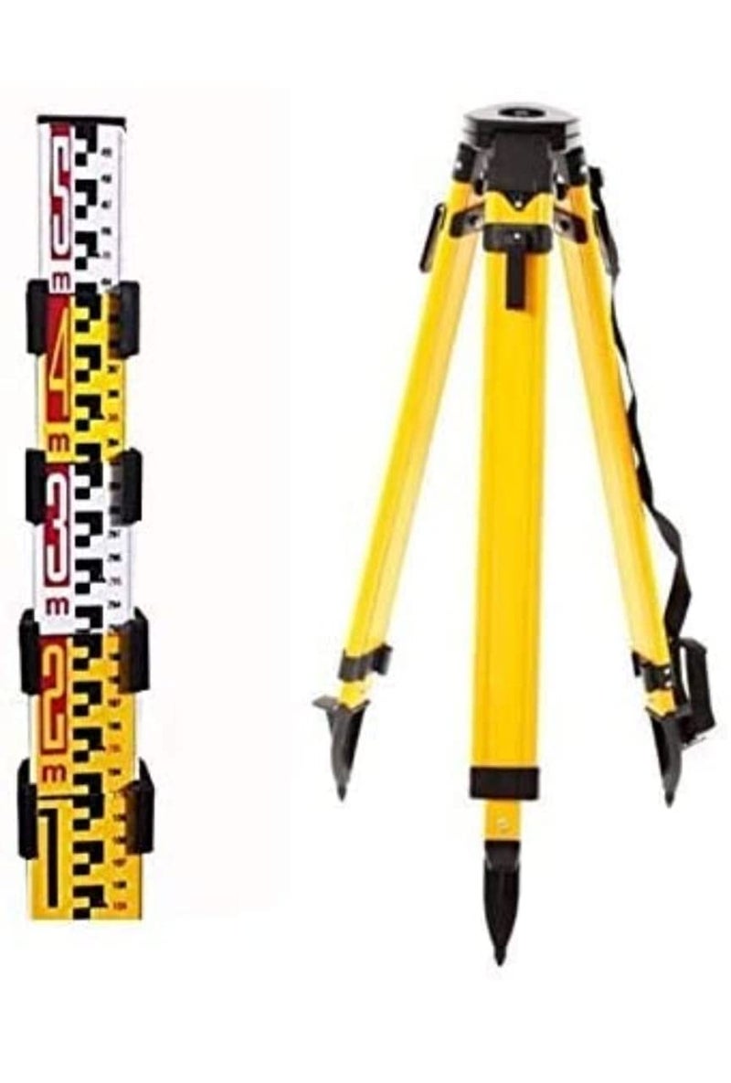 it Indian Traders Aluminium Levelling Staff 5 Meter 4 fold and Free Cover & with Heavy Duty Tripod Stand for Total Station, Auto Level, Theodolite, Dual Lock - Image 1