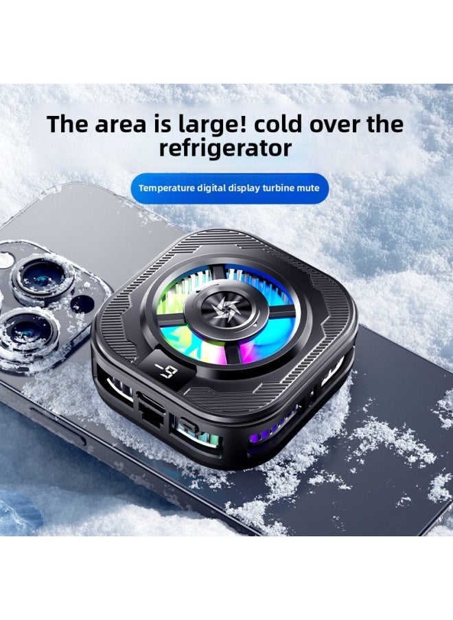 Generic - 2025 Icing Mobile Phone Radiator Magnetic Suction Back Clip Semiconductor Refrigeration Digital Display Cooling Artifact Ice-Color:Sl39 Black Icing Model [digital Display + Clip] - Image 1