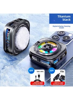 2025 Icing Mobile Phone Radiator Magnetic Suction Back Clip Semiconductor Refrigeration Digital Display Cooling Artifact Ice-Color:Sl39 Black Icing Model [digital Display + Clip]
