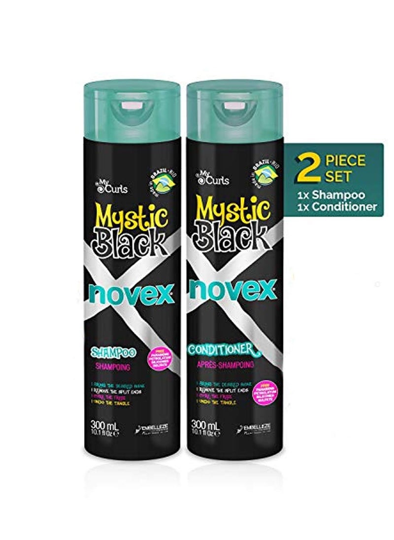 NOVEX NOVEX Shampoo 10.1oz + Conditioner 10.1oz Set (Mystic Black)  - Image 1