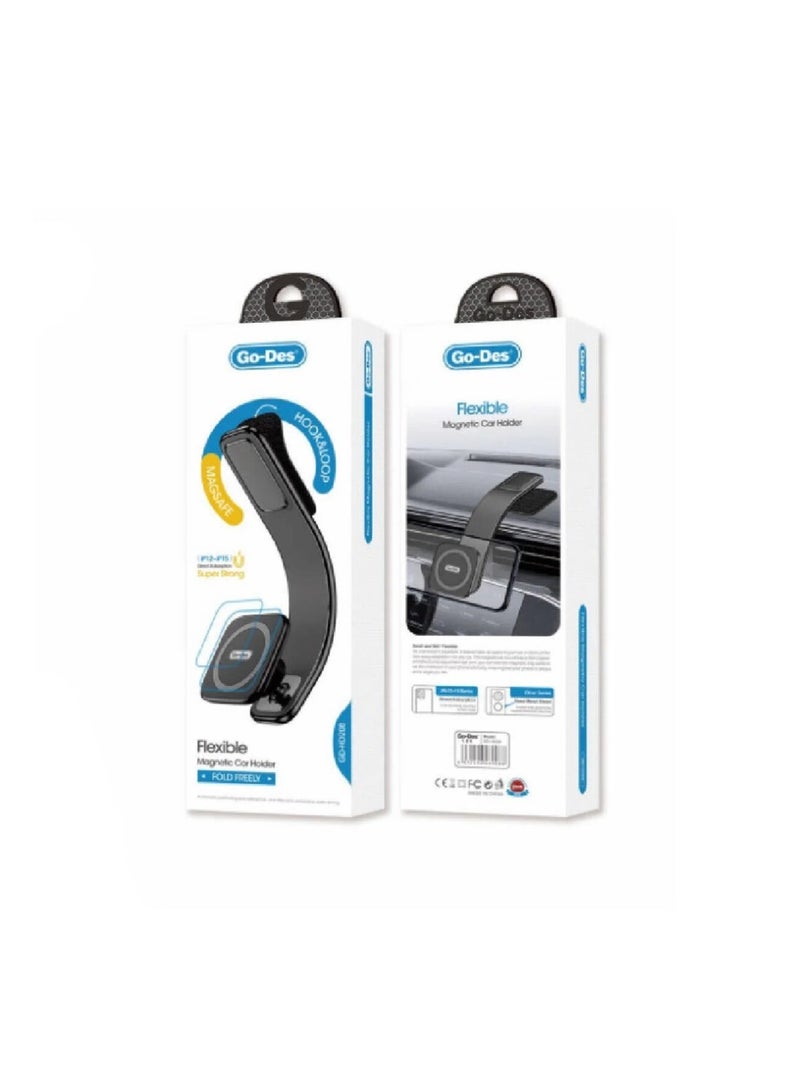 GO-DES Go Des GD-HD208 Magnetic Magsafe Compatible Bendable Curved and Flat Floor Car Phone Holder - Image 1
