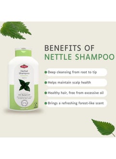 OTACI OTACI Oil Balancing Herbal Shampoo with Nettle, Everyday Use For Oily and Normal Hair, Deep Cleansing Oil-Control Shampoo, No Paraben, No Silicon, No Alcohol Vegan and Cruelty-Free Shampoo 13.5 Fl Oz  - Image 4