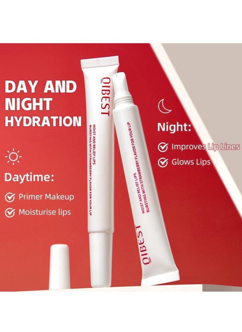 QiBest - Strawberry Lip Balm Lip Glow Balm for Tinted Lip Balm Strawberry Relief Lips Smooth Refreshing Moisturizing and Glossy Lip Plumper Gloss Lip Glow Plumping Oil Hydrating Lip Balm 10g - Image 1