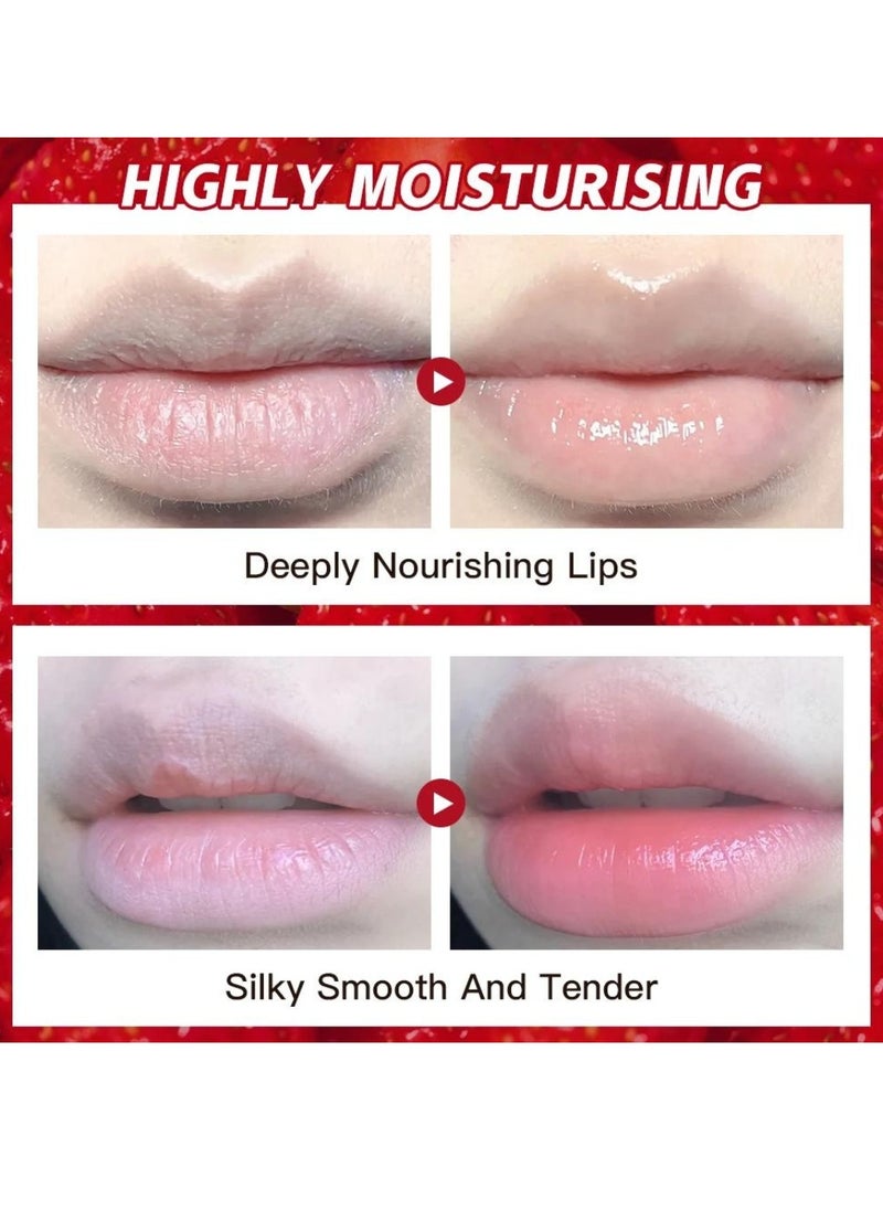 QiBest - Strawberry Lip Balm Lip Glow Balm for Tinted Lip Balm Strawberry Relief Lips Smooth Refreshing Moisturizing and Glossy Lip Plumper Gloss Lip Glow Plumping Oil Hydrating Lip Balm 10g - Image 1
