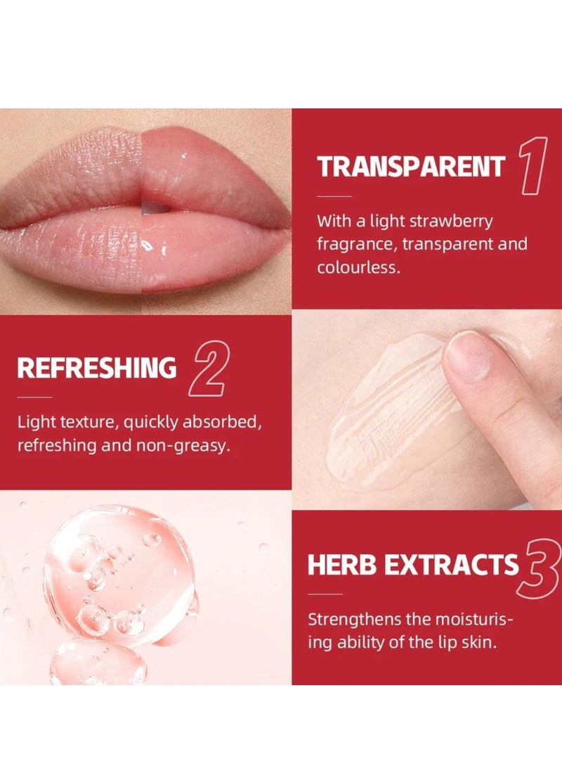 QiBest - Strawberry Lip Balm Lip Glow Balm for Tinted Lip Balm Strawberry Relief Lips Smooth Refreshing Moisturizing and Glossy Lip Plumper Gloss Lip Glow Plumping Oil Hydrating Lip Balm 10g - Image 1