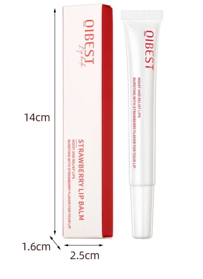 QiBest - Strawberry Lip Balm Lip Glow Balm for Tinted Lip Balm Strawberry Relief Lips Smooth Refreshing Moisturizing and Glossy Lip Plumper Gloss Lip Glow Plumping Oil Hydrating Lip Balm 10g - Image 1