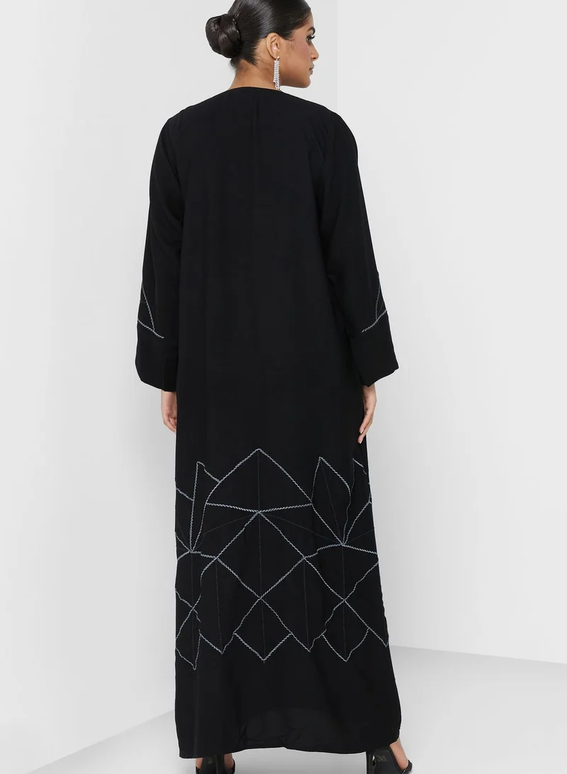 hayas closet V-Neck Embellished Abaya