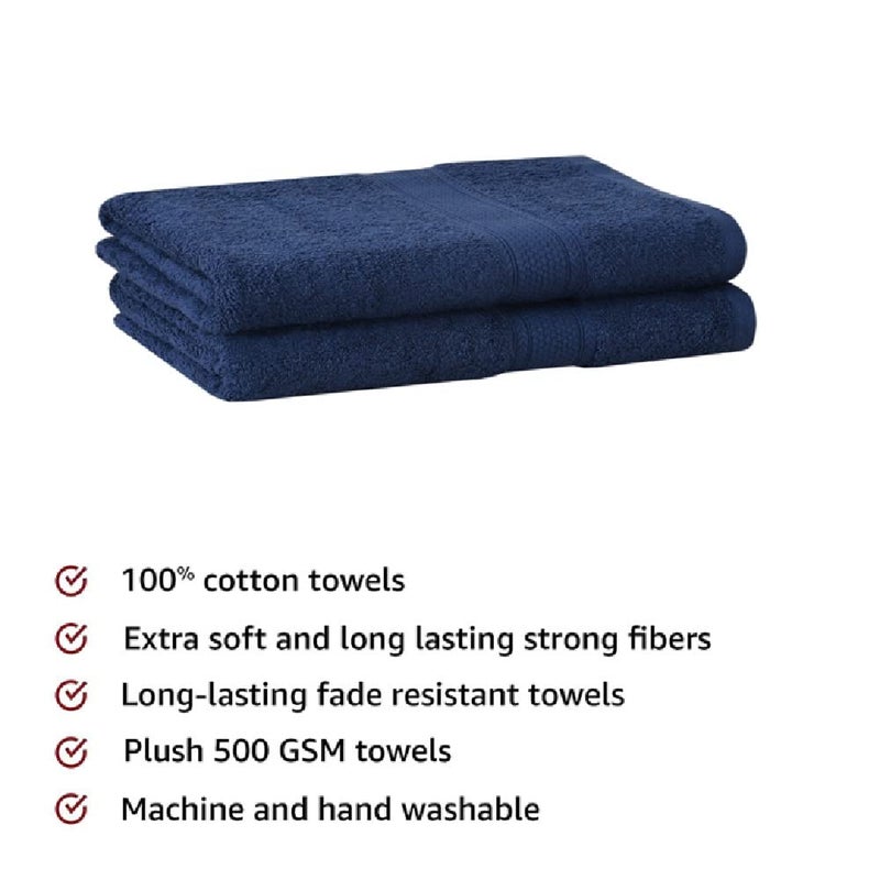 FRESH FROM LOOM Luxury Edition 600 GSM Egyptian 100% Pure Cotton Towel | Soft Dual Stitched Bath Towel for Men & Women | No Hand Touch Production (27x54 inch | Colour Iris Blue)-2pc - Image 5