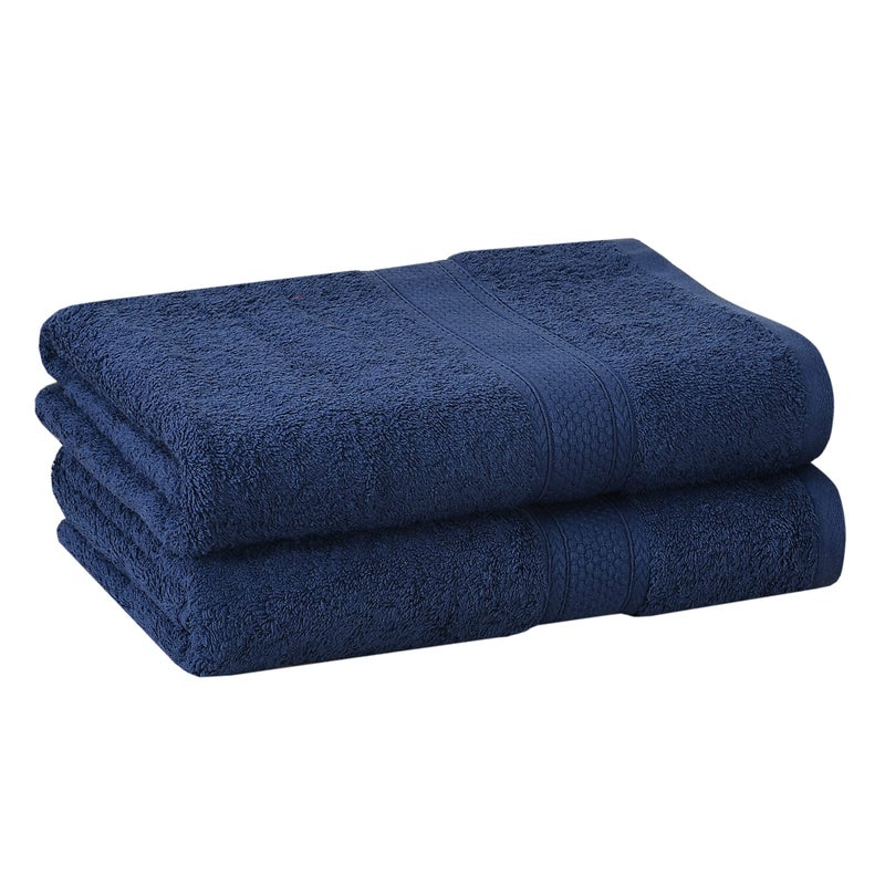 FRESH FROM LOOM Luxury Edition 600 GSM Egyptian 100% Pure Cotton Towel | Soft Dual Stitched Bath Towel for Men & Women | No Hand Touch Production (27x54 inch | Colour Iris Blue)-2pc - Image 1