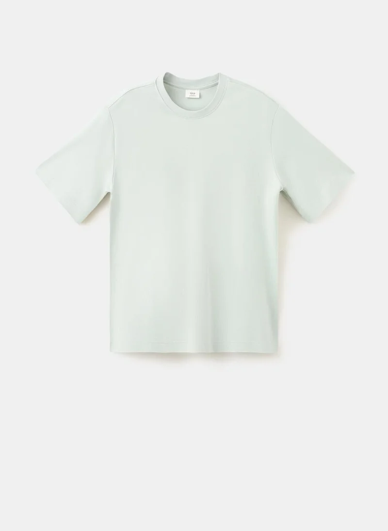 Mango Man 40-VERDE PASTEL Regular-Fit 200-Gsm T-Shirt for Men | Best Price UAE