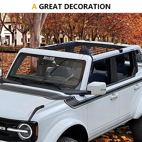 RERPRO هاموك سقف RERPRO متوافق مع فورد برونكو 2021 2022 2023 2024 2025 الجيل السادس. شبكة حمولة سقف بيميني أعلى هاموك زينة خارجية ملحقات سقف صلب حبال سقف ناعمة سوداء - Image 3