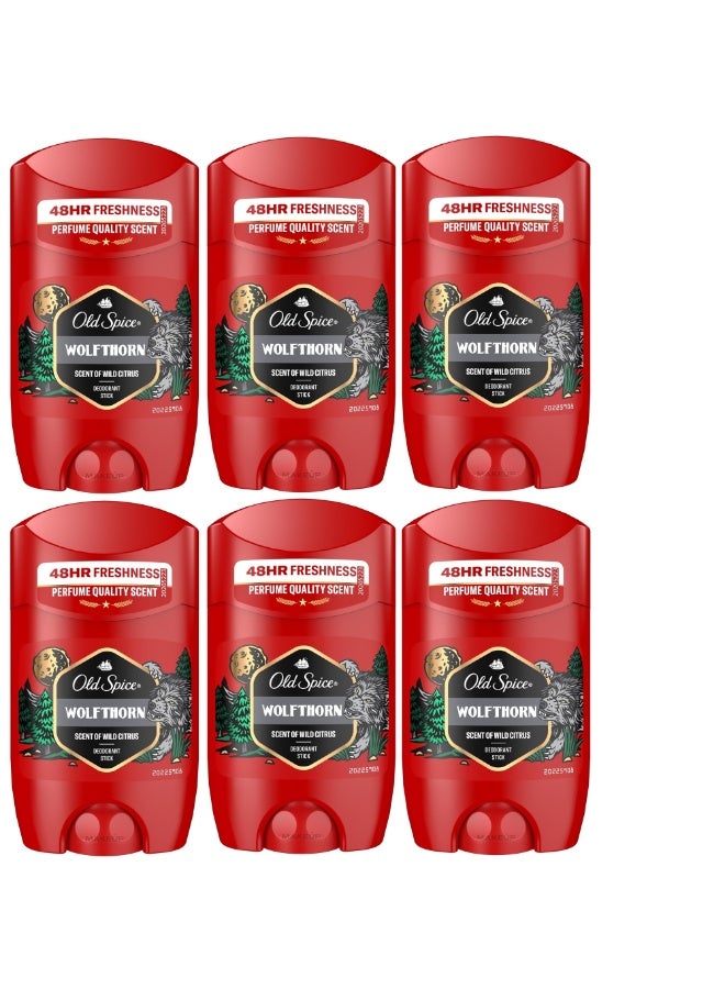 Old Spice Wolfthorn Deodorant Stick For Men 50ml (Pack of 6) - Image 1