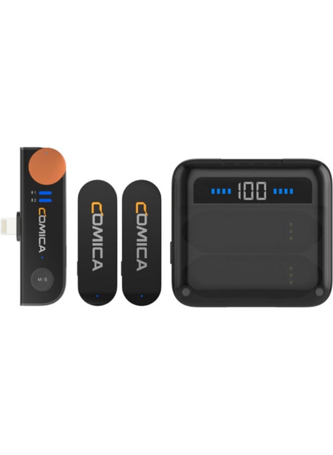 Comica Audio Vimo S MI 2-Person Wireless Microphone System with Lightning Connector for iOS Devices (Black, 2.4 GHz) - Image 1