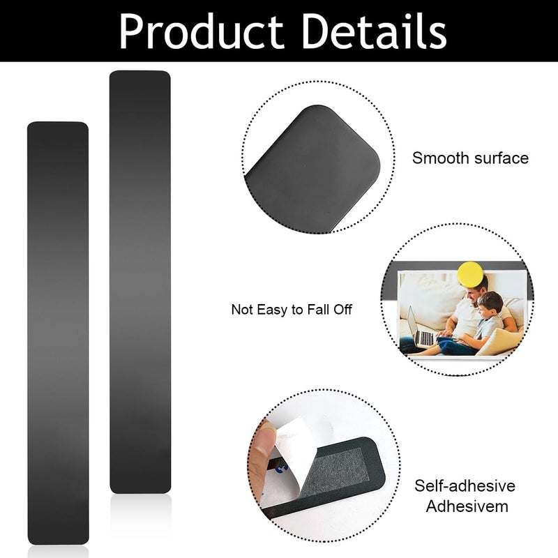 Climberty ® 4 Pack Stainless Steel Magnetic Board Strip Memo Message Magnetic Board with 20 Pcs Color Magnets Self Adhesive Notice Bulletin Bar Board for Home, Office, Photo Wall, Fridge - Black - Image 3