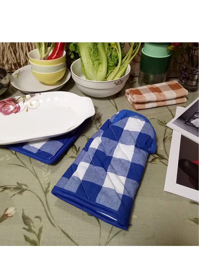 SYOSI - Cotton Oven Mitts and Pot Holder Sets Heat-Resistant gloves and Mats for Cooking Grills and Ovens Reusable Glove Suit Suitable for Kitchen and Restaurant - Image 1