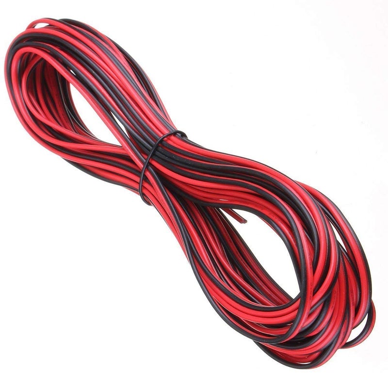 2 Core 14/38 Gauge HiFi Cable for Car Auto Van Boat Audio Speaker Wire (Red Black, 5 m)