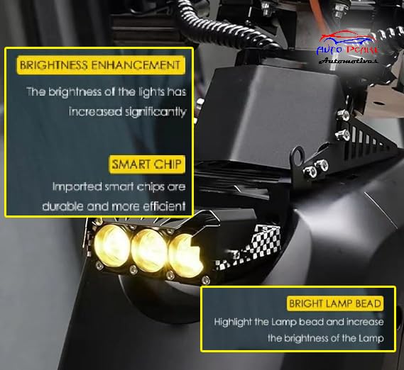 Auto Pearl Car 3-Projector Lens Driving Lights White/Yellow LED Spot light 20W Dual Color Mode Fog Lights compatible with 5-Series (Pack of 2) - Image 4